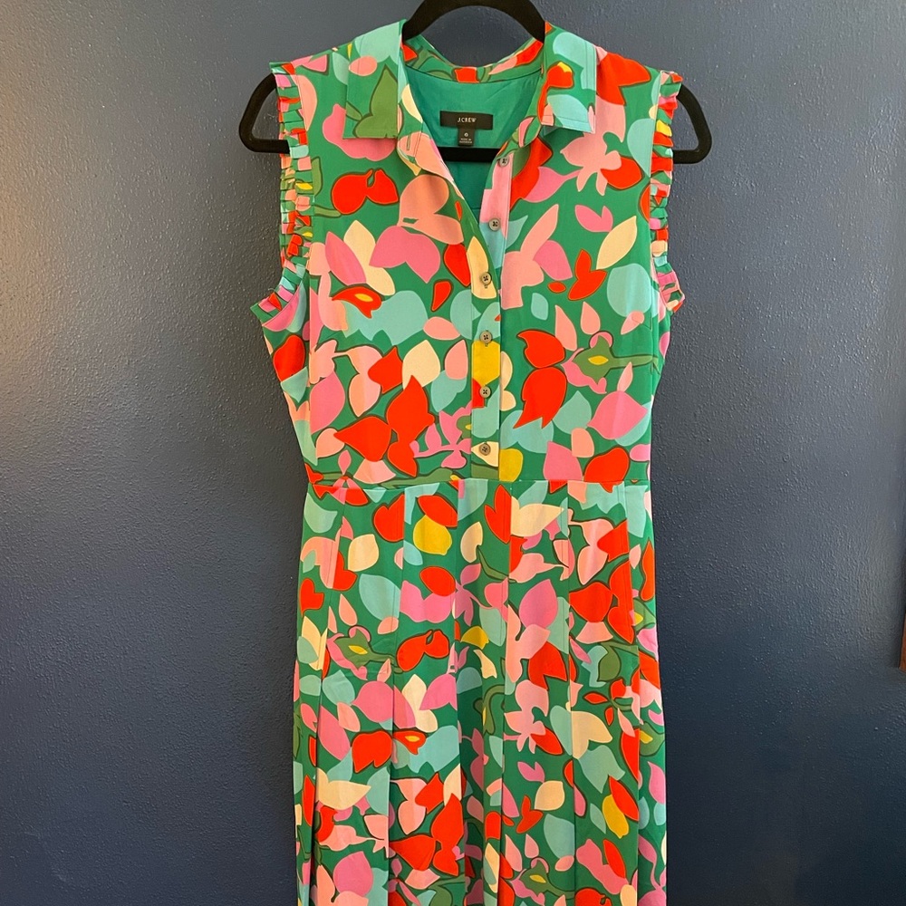 J Crew Multicolor Floral Dress